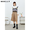 NEELLY纳俪百褶半身裙女春季新款显瘦高腰中长不对称设计感N22074E04426 商品缩略图2