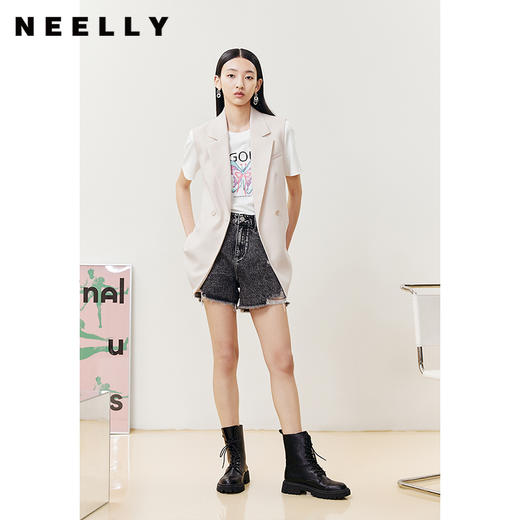 NEELLY纳俪商场同款春夏无袖西装马夹女时尚休闲通勤职业背心外套N22051D01151 商品图1