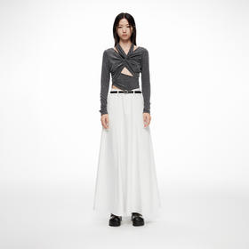 lost in echo2024春季新品设计师品牌扭结挂脖腰部镂空修身上衣女