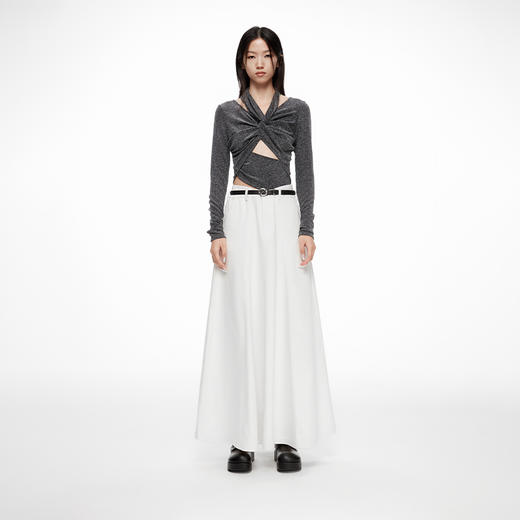 lost in echo2024春季新品设计师品牌扭结挂脖腰部镂空修身上衣女 商品图0