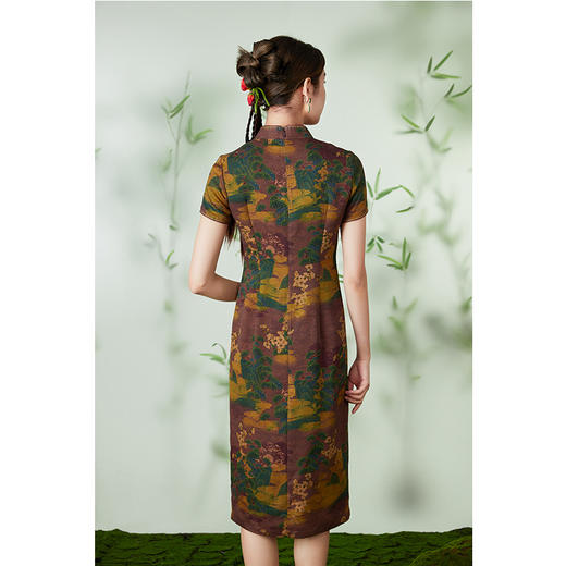 【浮世绘】【香云纱】乔万尼24mm重磅真丝连衣裙复古祥云设计EM2E796 商品图4