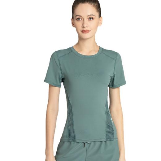 【时尚舒适，激情瑜伽！】网纱透气短袖短裤套装，自由呼吸之选！拼接网纱，修身显瘦。速干吸汗，一秒清凉！绽放青春，释放活力！ 商品图5