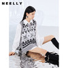 NEELLY纳俪商场同款两件套衬衫连衣裙V领马甲侧开叉针织套头衫N21081Y01107 商品缩略图0