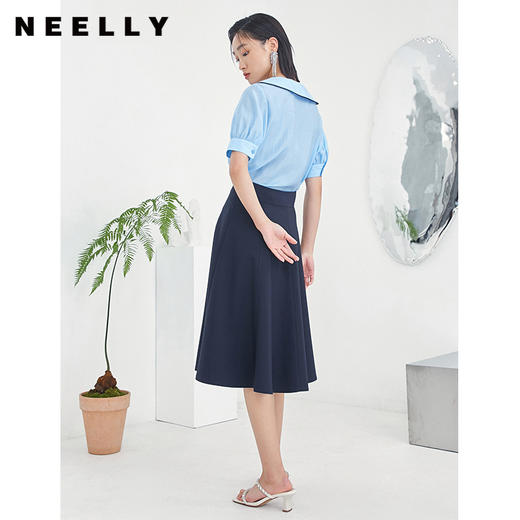 NEELLY纳俪商场同款半身裙女夏季新款高腰A字裙中长款通勤百搭N22044E04405 商品图2