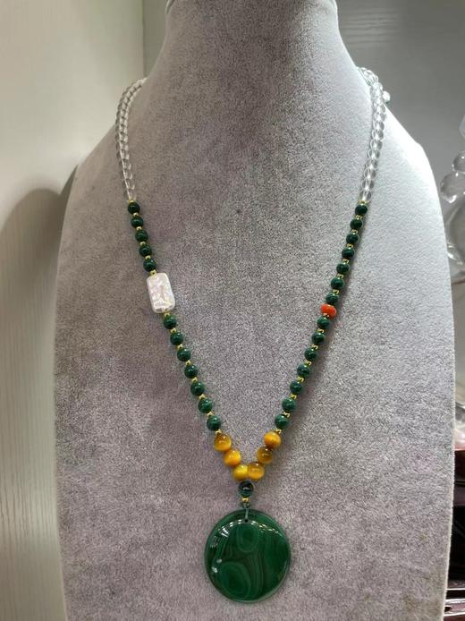 孔雀石项链首饰饰品 吊坠直径3cm左右 商品图2