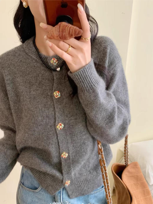 灰色钻石开衫 商品图1