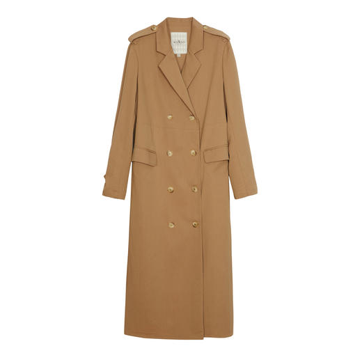 谜底长款风衣女2024春款时尚气质西装领双排扣宽松外套241ME0136 商品图4