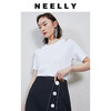 NEELLY纳俪商场同款极简风肩膀镂空铆钉套头短袖小众设计感针织衫N23044A04582 商品缩略图0
