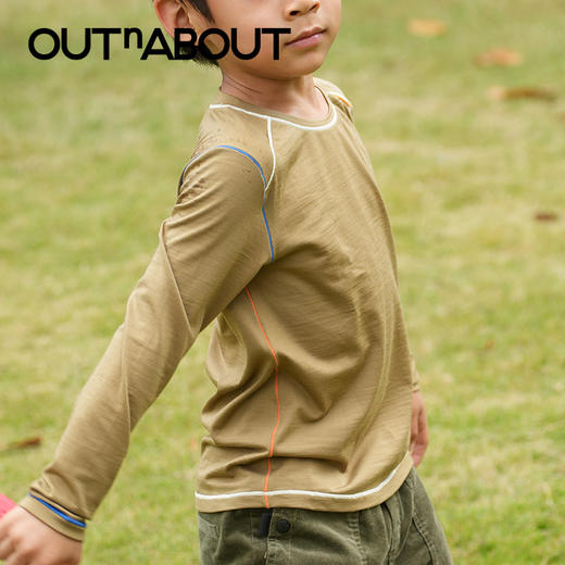OUTnABOUT出门走走 美丽诺羊毛长袖T恤 商品图1