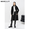 NEELLY纳俪商场同款大气翻领双面呢外套女中长款驼色收腰系带大衣N23104N04403 商品缩略图2
