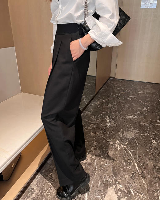 大王同款女士高腰褶阔腿西装裤长裤721401 商品图13