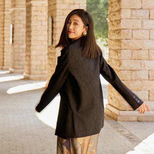 谜底西装外套女2024春新款高端系列时尚提花宽松中长款241GW0064 商品图2