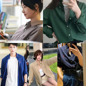 227-5 渠道货 小马刺绣 男友风棉质牛津纺 情侣款衬衫 部分码数一周发