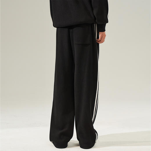 西遇美式高街条纹运动裤男早春新款宽松显瘦百搭卫裤阔腿裤12332368 商品图4