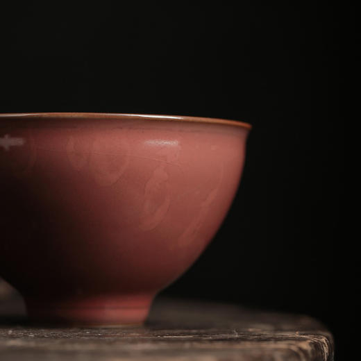 问鼎汝瓷萼红精工款折口杯 景德镇陶瓷手工复古茶杯礼盒装汝瓷 商品图5