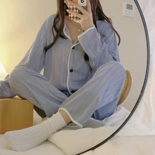 【早春新品】韩国ins小香睡衣，亲肤简约长袖长裤居家服套装 商品图1
