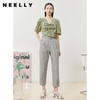 NEELLY纳俪商场同款V领泡泡袖衬衫女胸前蝴蝶结显瘦套头上衣百搭N22052R01156 商品缩略图1