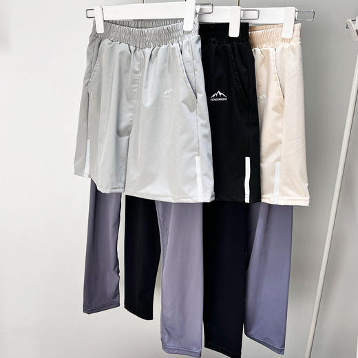 【预售5-7发货】夏季新款户外运动跑步短裤+长裤假两件 商品图7
