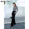 NEELLY纳俪商场同款黑色阔腿裤2023早秋新款休闲百搭垂感侧摆开叉N24034H04569 商品缩略图2