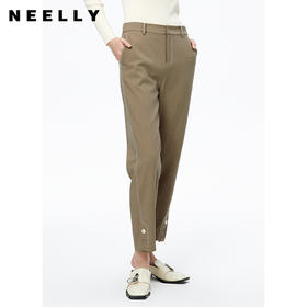 NEELLY纳俪商场同款秋季新款直筒休闲裤女职业百搭高腰显瘦烟管裤N22082H01091