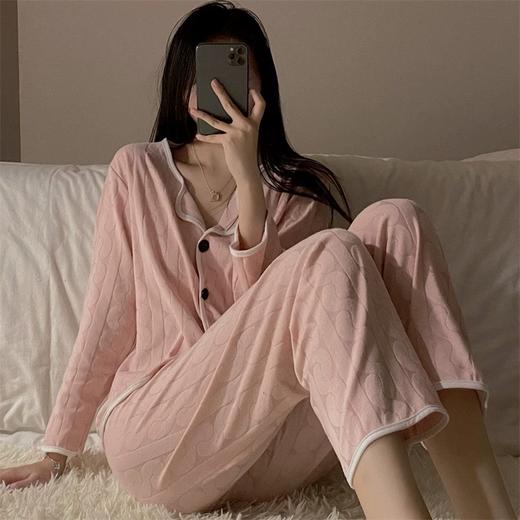 【早春新品】韩国ins小香睡衣，亲肤简约长袖长裤居家服套装 商品图2