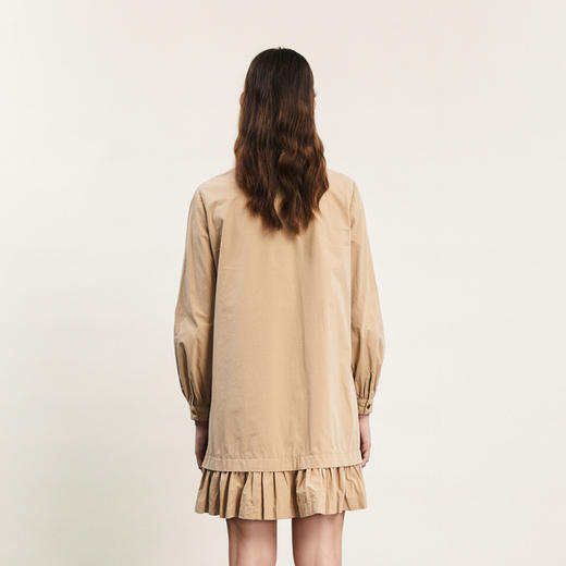 谜底A型连衣裙长袖2024春季新款时尚简约衬衫式中长裙女241ML0107 商品图2