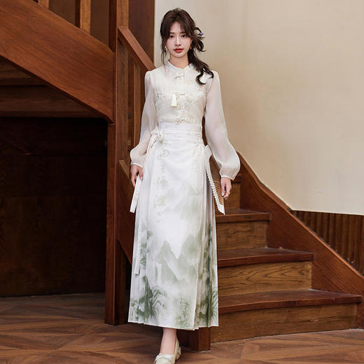 春夏季新款，民族风绣花衬衫+古典长裙两件套HR-BLKE9907 商品图4