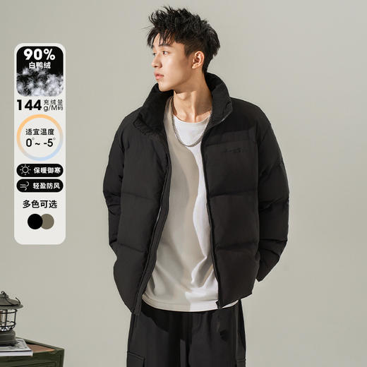 西遇韩版立领羽绒服男秋冬新款85鸭绒基础款美式加厚保暖外套12232269 商品图0
