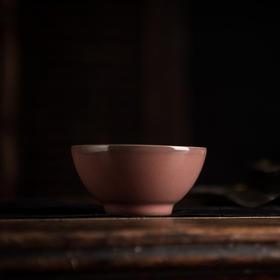 问鼎汝瓷萼红精工圆口杯景德镇陶瓷手工复古茶杯礼盒装汝瓷