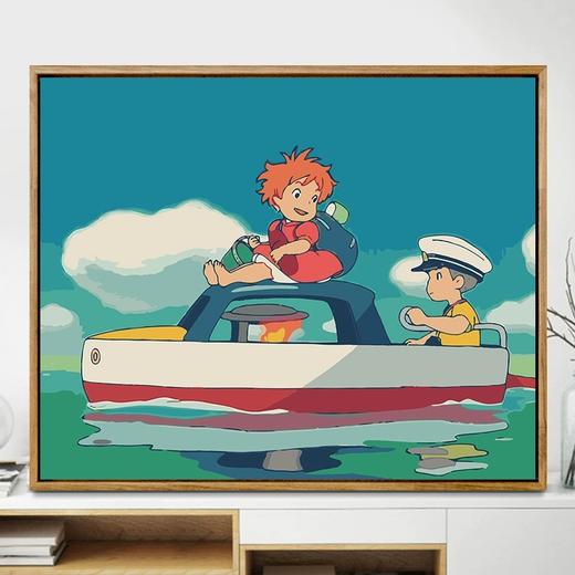 【送实木内框+颜料+画笔】卡通数字油画diy千与千寻手工填色丙烯油彩卧室装饰画 商品图5