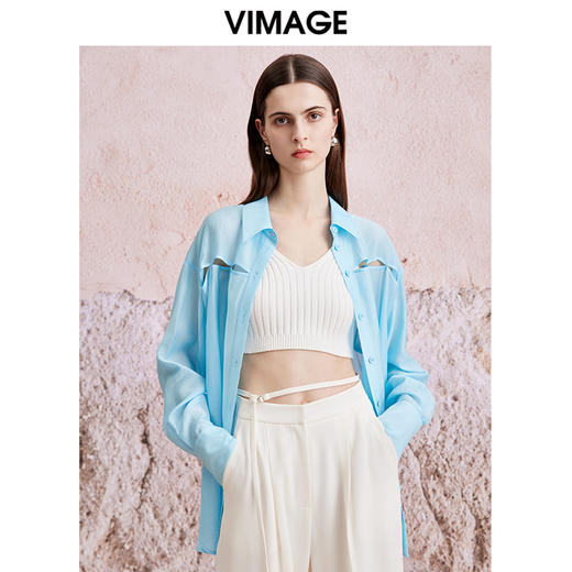 VIMAGE纬漫纪春季新款百搭小众设计衬衣衬衫V2109706 商品图3