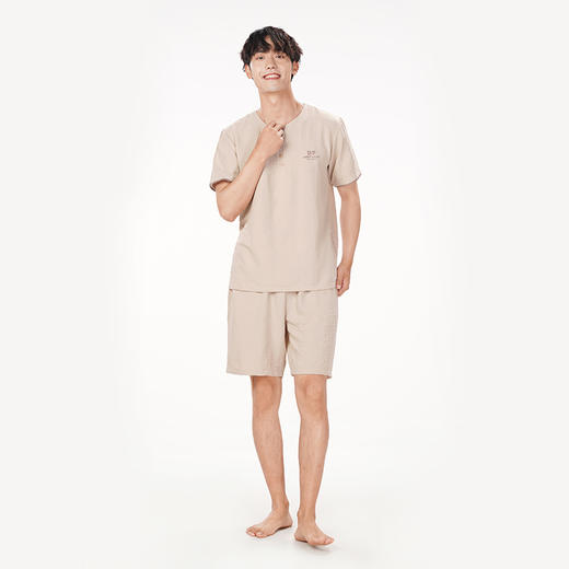 都市丽人都市锋尚生活家居春夏睡衣男软绵绵家居服薄款短袖短裤男士软绵绵套装FH42B4 商品图1