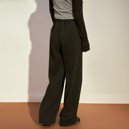 西遇宽松阔腿卫裤女冬季新款慵懒风垂坠感休闲拖地长裤12238544 商品图4