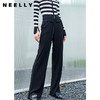 NEELLY纳俪商场同款黑色阔腿裤2023早秋新款休闲百搭垂感侧摆开叉N24034H04569 商品缩略图0