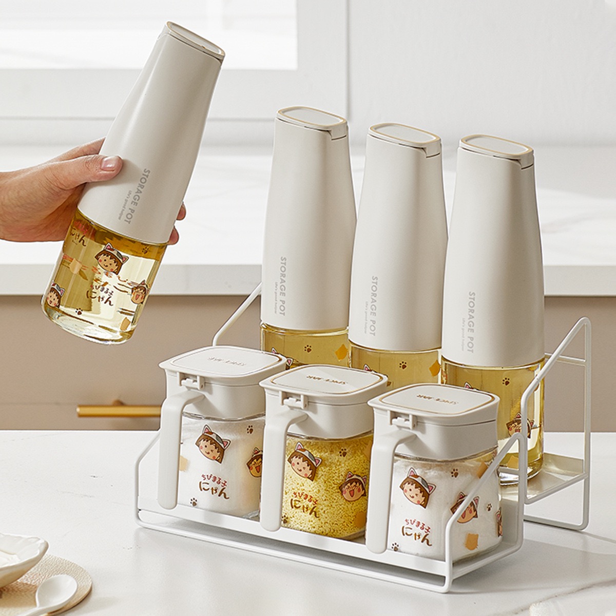 积分兑换 丸子厨房油壶&调料罐 香油壶醋壶料酒壶 家用盐罐糖罐