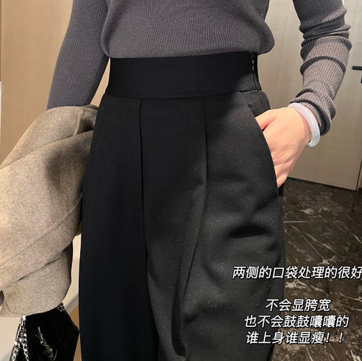 大王同款女士高腰褶阔腿西装裤长裤721401 商品图10