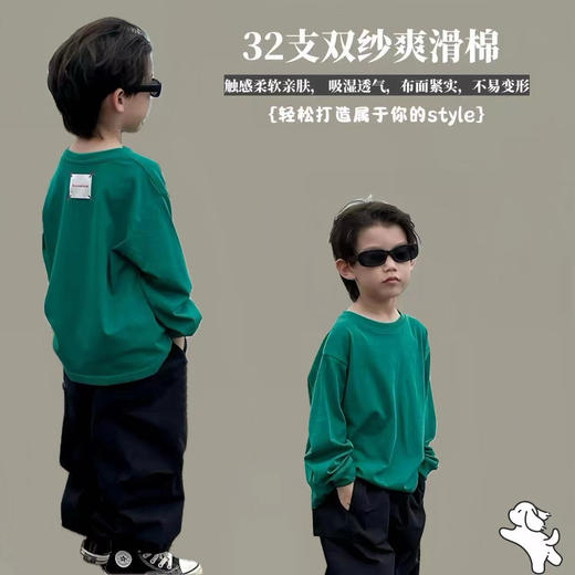 【59.9到手2件】儿童韩系潮牌纯棉T恤丨巨软糯~纯色简约 大小童男女潮款上衣 商品图2