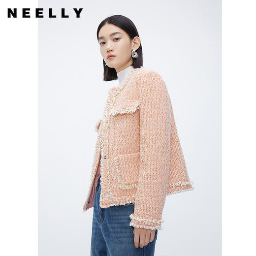 NEELLY纳俪商场同款粉色小香风羽绒服女冬季新款超好看时尚短外套N23112L01173 商品图2