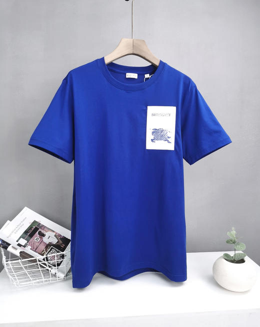 战马 2024春夏新款 胸前口袋 马术骑士标 圆领短袖T恤 Z-11351 商品图1