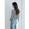 NEELLY纳俪商场同款V领条纹黑白撞色针织衫元气减龄百搭开衫上衣N23084A03307 商品缩略图3