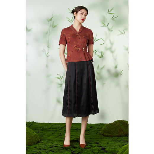 【香云纱】乔万尼半身裙100%真丝桑蚕丝新中式设计EM2D783 商品图3