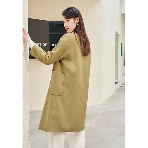 NEELLY纳俪商场同款翻领双面呢大衣女中长款冬季新款毛呢外套N23104N04415 商品图2