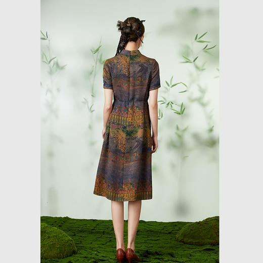 【香榭丽大道】【香云纱】乔万尼24mm重磅真丝连衣裙中长款收腰设计EM2E766 商品图3