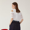 谜底露肩上衣女2024夏季新款时尚圆领拼接收腰衬衫短袖246MS7038 商品缩略图2
