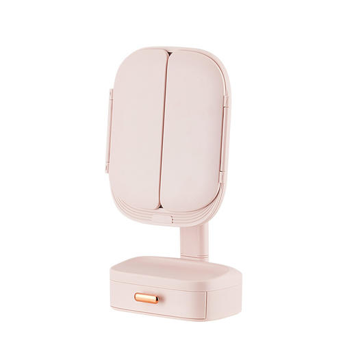 二合一【多功能桌面梳妆镜】led化妆镜带灯 台式可旋转 多功能卧室美妆镜子 化妆品首饰收纳盒 商品图4