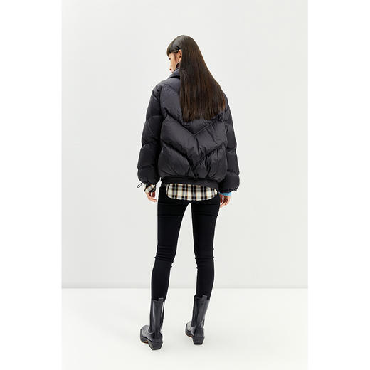 NEELLY纳俪立领短款羽绒服女年新款袖口抽绳防风保暖外套潮N23104L04406 商品图3