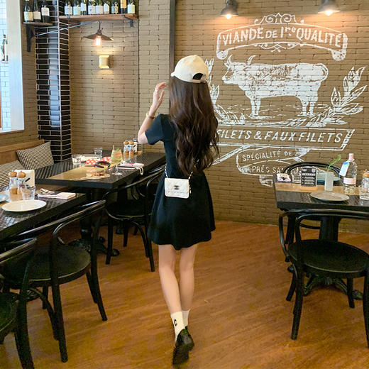 <曾小咸推荐>【优雅黑天鹅】长短款短袖连衣裙 【预售 预计3-15天】 商品图4