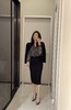 “黑兰”套裙 颈袖添香季时尚职业修身OL气质显瘦包臀羊毛女士套裙J9303994A 商品缩略图6