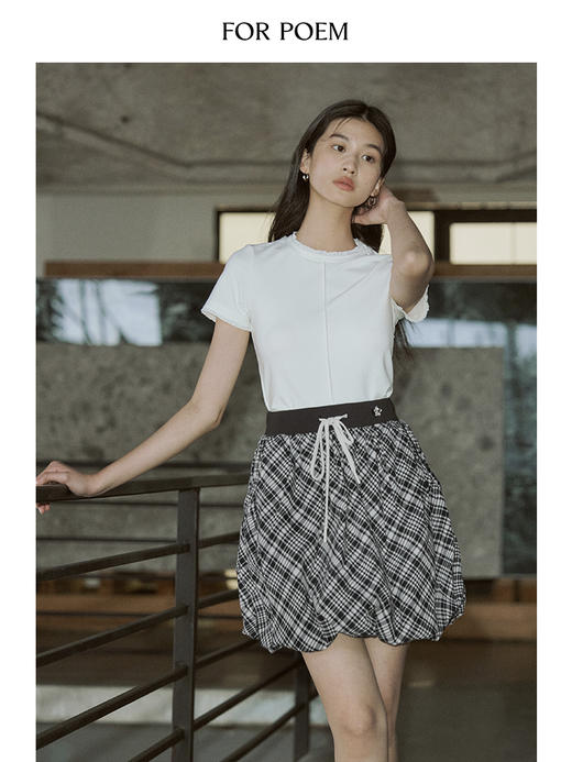 ForPoem 现货 24/SS原创设计春季新款简约百搭花边领休闲短袖T恤上衣 商品图3