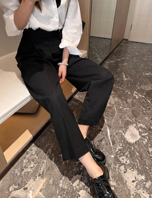大王同款女士高腰褶阔腿西装裤长裤721401 商品图9